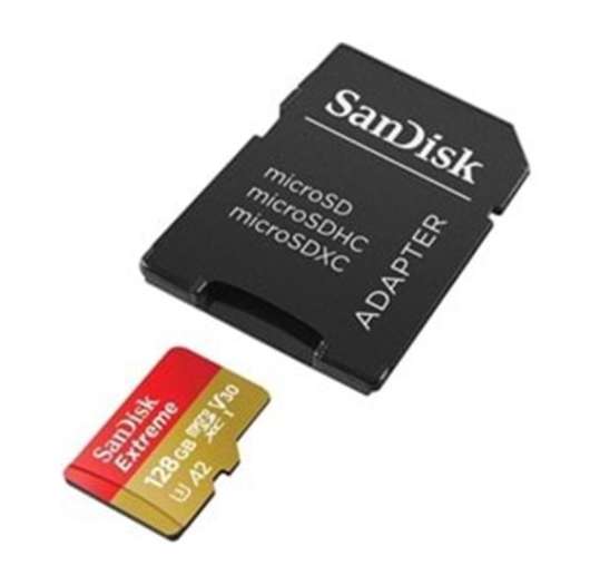 SanDisk Extreme microSDXC - 128GB för Action Cams och Drönare + SD Adapter + 1 år RescuePRO Deluxe /