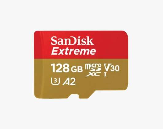 SanDisk Extreme microSDXC - 128GB + SD Adapter + 1 år RescuePRO Deluxe / 190MB/s / Class 1