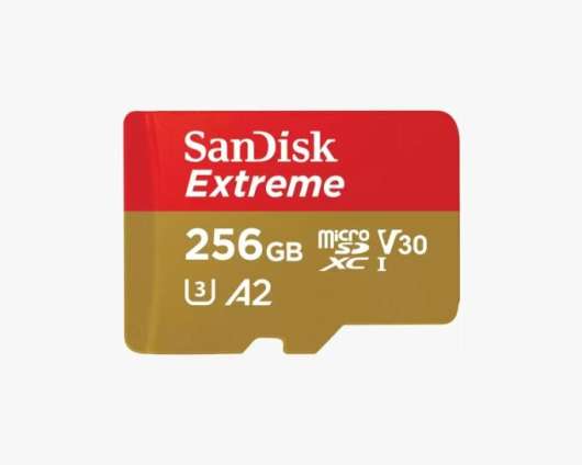 SanDisk Extreme microSDXC - 256GB + SD Adapter + 1 år RescuePRO Deluxe / 190MB/s / Class