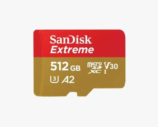 SanDisk Extreme microSDXC - 512GB + SD Adapter + 1 år RescuePRO Deluxe / 190MB/s / Class
