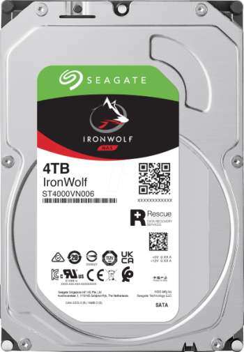 Seagate IronWolf 4TB / 256MB / 5400 RPM / ST4000VN006