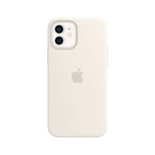 Silikonskal med MagSafe till iPhone 12 och iPhone 12 Pro - Vit
