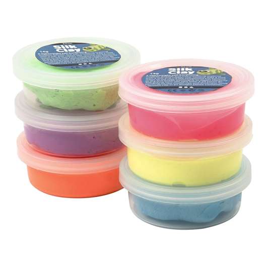 Silk Clay Neonfärger - 6-pack