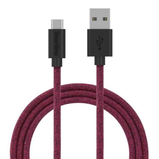 Smartline Fuzzy USB-C-kabel till USB 2 m Lila