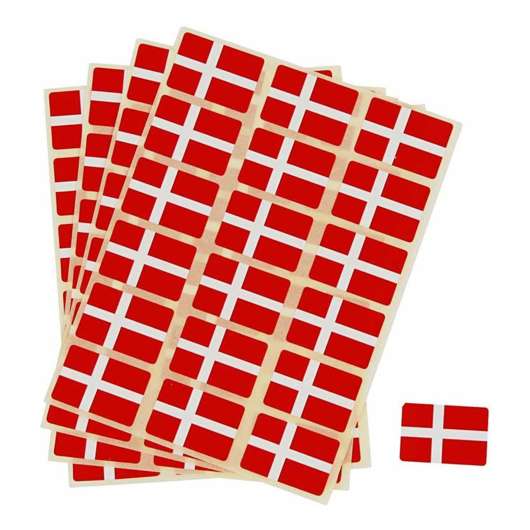 Stickersflaggor Danmark - 72-pack