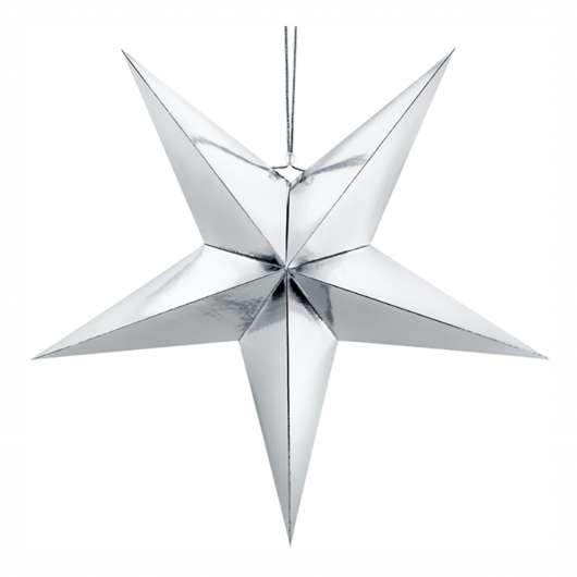 Stjärna i Papp Silver Metallic - 30 cm