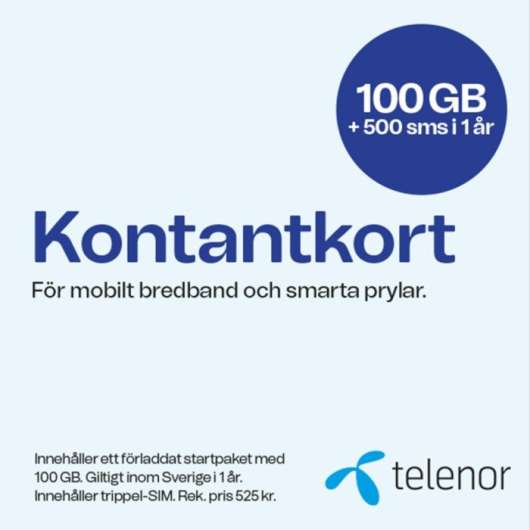 Telenor Mobilt bredband 1 år 100 GB