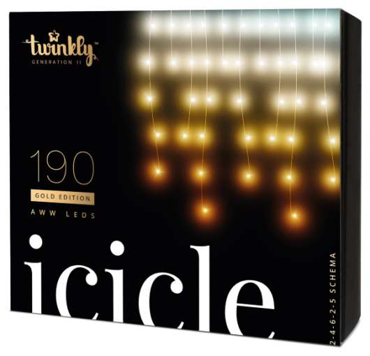 Twinkly Icicle Gold Edition 190 AWW LEDs - Generation II