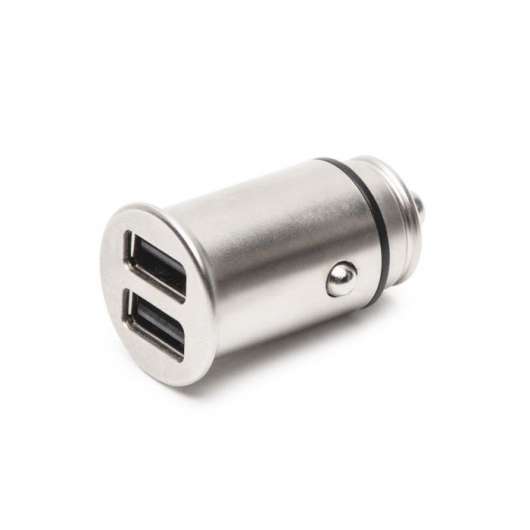 USB-billaddare med dubbla USB-portar 4,8 A Silver
