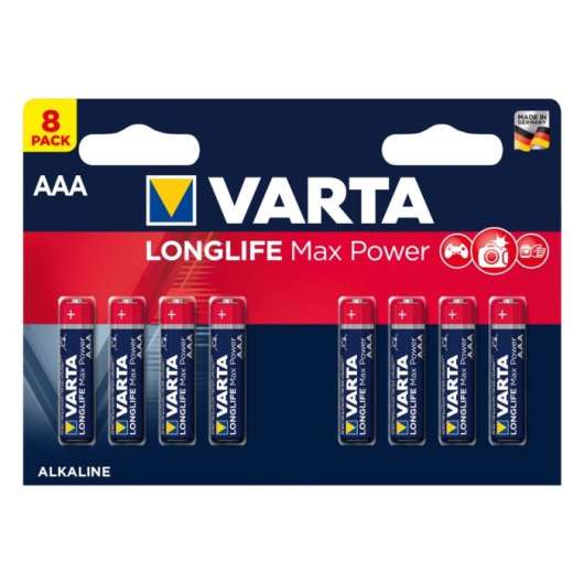 Varta Longlife Max Power AAA-batterier 8-pack