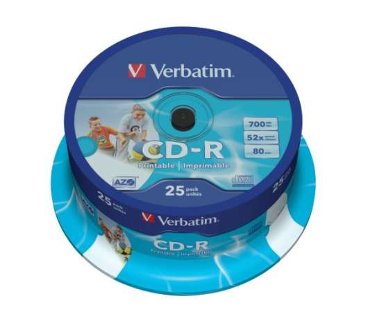 Verbatim CD-R 700MB 52x 25-pack Spindel Inkjet
