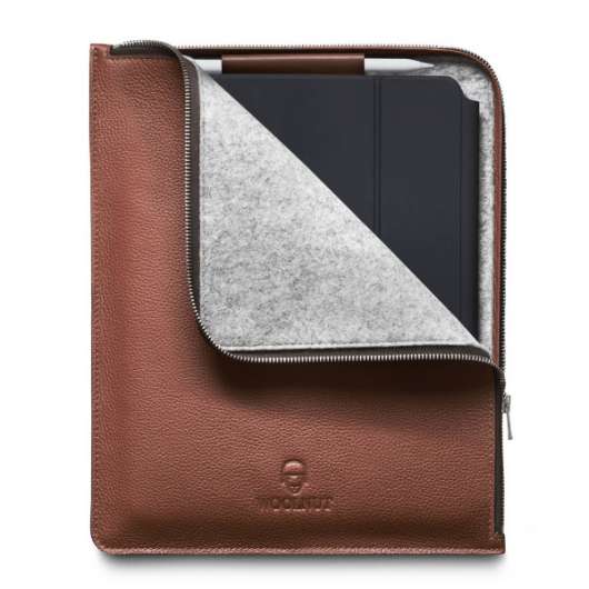 Woolnut iPad Pro 12.9" Läderfolio - Cognac-Brun