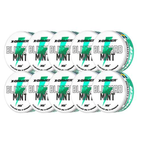 X-GAMER Pouch Energy Blizzard Mint 10-pack